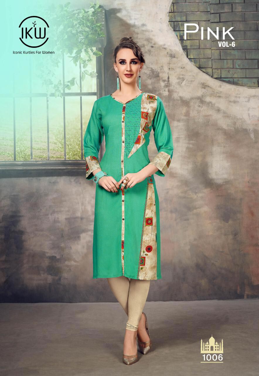 Pink Vol-6 IKW Designs Straight Kurti Wholesaler Surata Pink Vol-6 IKW Designs Straight Kurti Wholesaler Surata